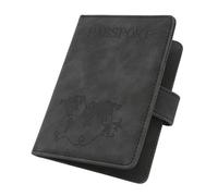 ILIYAH Passport Holder PU Leather RFID Blocking Passport Cover Travel Wallet Case with Card Slot & Elastic Strap Passport Covers (Black MG)