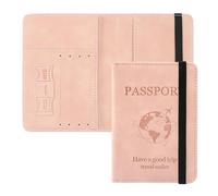 ILIYAH Passport Holder Travel Wallet PU Leather RFID Blocking Passport Cover Case with Card&Cash Slots Travel Essentials (Light Pink)