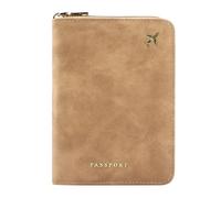 ILIYAH RFID Anti-Theft Passport Wallet Holder - Waterproof PU Leather Family Travel Document Organizer with Safe Zipper (Brown)