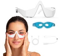 iljimae Red Light Therapy Glasses with Microcurrent，Eye Massager for Dark Circles, Eye Bags, Puffiness & Wrinkles Relief | Rechargeable Eye Mask for Home/Office Use