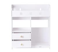 ilkqeppe Bathroom Cabinet with Drawer, Hollow Flower Carved, Wall-Mounted Bathroom Storage Cabinet, Bathroom Toilet Storage Shelf, Punching Free Cosmetics Storage Organizer White