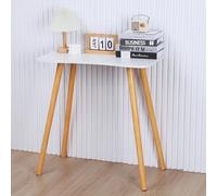 ilkqeppe Computer Desk 70cm x 40cm, Small Writing Study Desk for Home Office, Spacious Desktop Solid Wood PC Work Writing Table White
