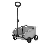 ilkqeppe Dog Trolleys on Wheels, Pet Stroller with Safety Belt, Folding Cats Dogs Stroller, Pet Strolling Cart for Travelling Shopping Walking Playing Grey