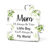 I'll Always be Your Little Boy Acrylic Block Puzzle Piece,Mom Gifts from Son Desk Decor,Birthday Gifts for Mom from Kids,Mother's Day Present for Table Bookshelf