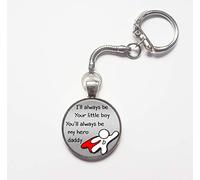 I'll Always Be Your Little Boy You'll Always Be My Hero Daddy Pendant On A Snake Keyring Ideal Birthday Father's Day Gift N226