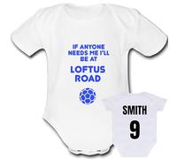 I'LL BE AT LOFTUS ROAD Personalise FREE CUSTOMISATION Unique Baby Vest Baby Grow Babygrow Cute Novelty Boys Girls Unisex Funny