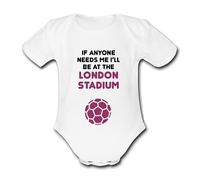 I'LL BE AT THE LONDON STADIUM Personalised Unique Baby Vest Baby Grow Babygrow Cute Novelty Boys Girls Unisex Funny