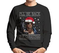 Ill Be Back for Christmas Terminator Knit Men's Sweatshirt Black