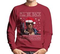 Ill Be Back for Christmas Terminator Knit Men's Sweatshirt Cherry Red