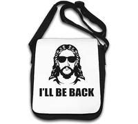 I'll Be Back Funny Jesus Graphic Shoulder Bag White