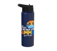 I'll be Back Summer Vacation Teacher Last Day of School Stainless Steel Insulated Water Bottle