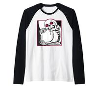 I'll Be Damned If I Die Sober Japanese FUNNY Skeleton Raglan Baseball Tee