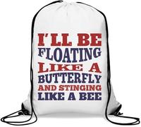 I'll be floating like a butterfly and stinging like a bee Gym Sack Casual Drawstring Bag White