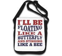 I'll be floating like a butterfly and stinging like a bee Shoulder Bag White