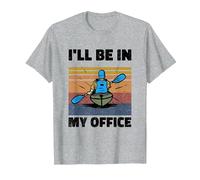 I'll Be in My Office Rowing Kayaking Paddle Rower Canoe Row T-Shirt, Men, Heather Grey, Medium