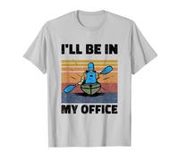 I'll Be in My Office Rowing Kayaking Paddle Rower Canoe Row T-Shirt, Men, Silver Grey, X-Large