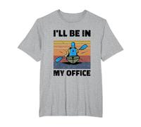 I'll Be in My Office Rowing Kayaking Paddle Rower Canoe Row T-Shirt, Men's Big and Tall, Heather Grey, 4X Tall