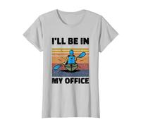 I'll Be in My Office Rowing Kayaking Paddle Rower Canoe Row T-Shirt, Women, Silver Grey, Small