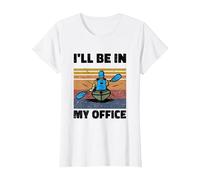 I'll Be in My Office Rowing Kayaking Paddle Rower Canoe Row T-Shirt, Women, White, Small