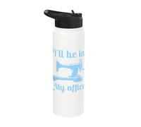 I'll Be in My Office Sewing Machine Art Stainless Steel Insulated Water Bottle