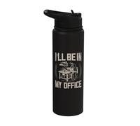 I'll Be in My Office Woodworking Carpenter Carpentry Stainless Steel Insulated Water Bottle