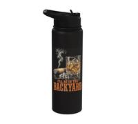 I'll Be in The Backyard Funny Cigar Bourbon Whiskey Lover Stainless Steel Insulated Water Bottle