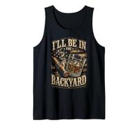 I'll Be in The Backyard Retro USA Cigar and Bourbon Lovers Tank Top