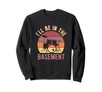 I'll Be In The Basement Drumming Drum Set Retro Drummer Sweatshirt