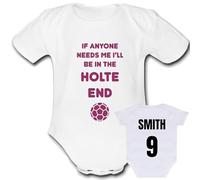 I'LL BE IN THE HOLTE END Personalise FREE CUSTOMISATION Unique Baby Vest Baby Grow Babygrow Cute Novelty Boys Girls Unisex Funny