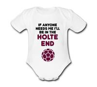 I'LL BE IN THE HOLTE END Personalised Unique Baby Vest Baby Grow Babygrow Cute Novelty Boys Girls Unisex Funny