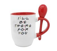 I'll Be There for You, Best Friends Gift, Unique Spoon Ceramic Mug. (Red)