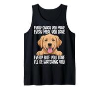 I'll Be Watching You Funny Cute Golden Retriever Dog Lover Tank Top