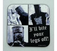 I'll Bite Your Legs Off - Inspired by Monty Python and the Holy Grail - Drinks Coaster - Hardboard - 9cm x 9cm - Gloss Finish