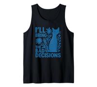 I'll Bring The Bad Decisions Cat Mom Funny Flowers Vintage Tank Top
