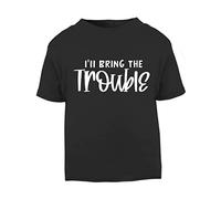 I'll Bring The Trouble Statement [BBY5] Short Sleeve Cotton Toddler t Shirt, 3-4 Years, Black