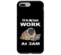 I'll Do My Best Work At 3AM Funny Night Owl Black Cat Laptop Case for iPhone 7 Plus/8 Plus