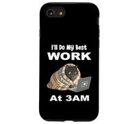 I'll Do My Best Work At 3AM Funny Night Owl Black Cat Laptop Case for iPhone SE (2020) / 7/8