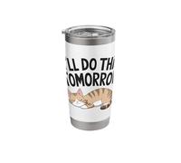 I'll Do This Tomorrow Cute Cat Humor Stainless Steel Insulated Tumbler