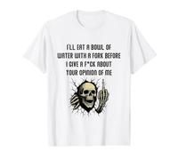 I'll Eat A Bowl of Water with A Fork Before I Give A F-ck Value Graphic T-Shirt, Men, White, M
