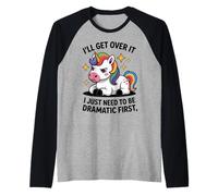 I'll Get Over It Unicorn Humor for Introverts Sarcastic Fun Raglan Baseball Tee