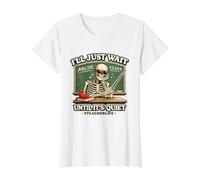 I'll Just Wait Until It's Quiet Funny Sarcastic Teacher tee Value Graphic T-Shirt, Women, White, S
