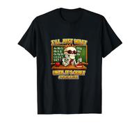 I'll Just Wait Until It's Quiet Funny Teacher Skeleton Cute Value Graphic T-Shirt, Men, Black, L