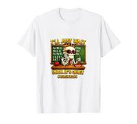 I'll Just Wait Until It's Quiet Funny Teacher Skeleton Cute Value Graphic T-Shirt, Men, White, L