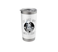 I'll JUST Wait Until It's Quiet Halloween Teachers Skeleton Stainless Steel Insulated Tumbler