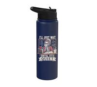 I'll Just Wait Until It's Quiet Messy Bun English Teacher Stainless Steel Insulated Water Bottle