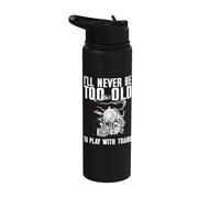 I'll Never Be Too Old to Play with Trains Nostalgia Stainless Steel Insulated Water Bottle