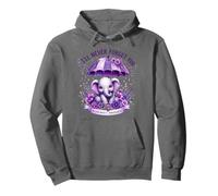 I'll Remember for You Purple Elephant Alzheimer's Awareness Pullover Hoodie