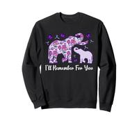 I'll Remember For You Purple Elephant Alzheimer's Awareness Sweatshirt