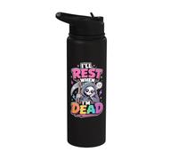 Ill Rest When Im Dead Cute Grim Reaper Pastel Goth Stainless Steel Insulated Water Bottle