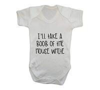 I'll take a Boob of The House White Breastfeeding Joke Baby Grow Vest, 0-3 Months, White